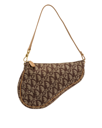Trotter Saddle Pouch, &pound;695, Handbags, Brown, Canvas, Front view